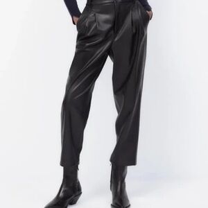 Zara Faux Leather Black High Rise
Trouser Pants